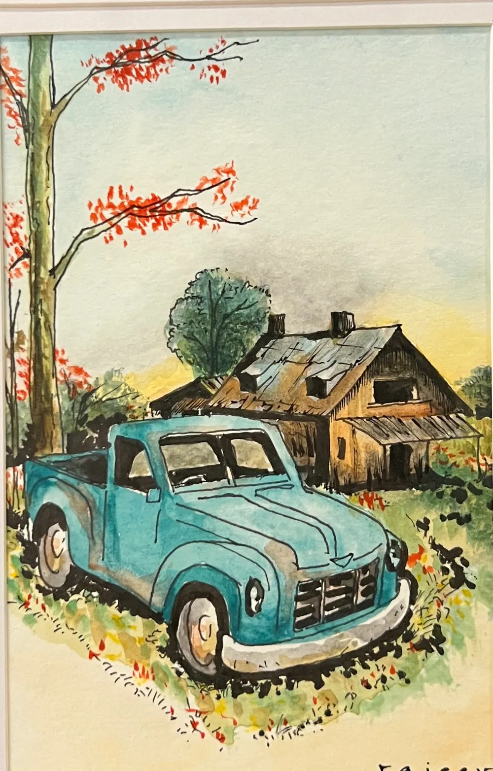 Turquoise truck